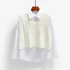 Autumn Women Sweater Vest 2022 Womens Elegant Student V-neck Pullover Korean  Casual Knitting Tops Outerwear ► Photo 2/6