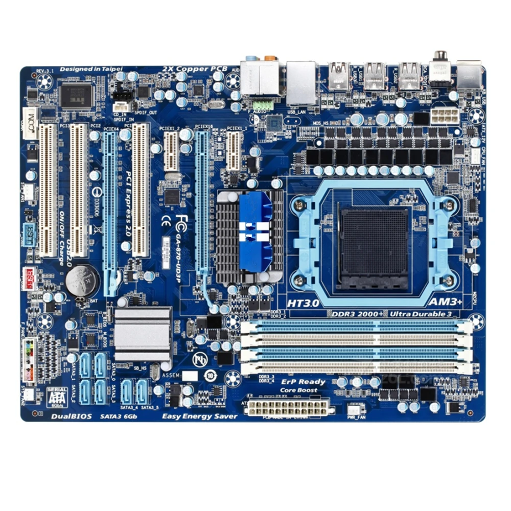 Материнская плата GIGABYTE GA-870-UD3P для настольного ПК 870 Socket AM3/AM3 + DDR3 8G ATX For Phenom II/Athlon II