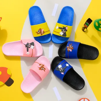

New Girl Boy Slippers Toddler Water 2020 Children Slippers Barefoot Children Cartoon Cat Mouse Beach Shoes Swimming Summer Baby