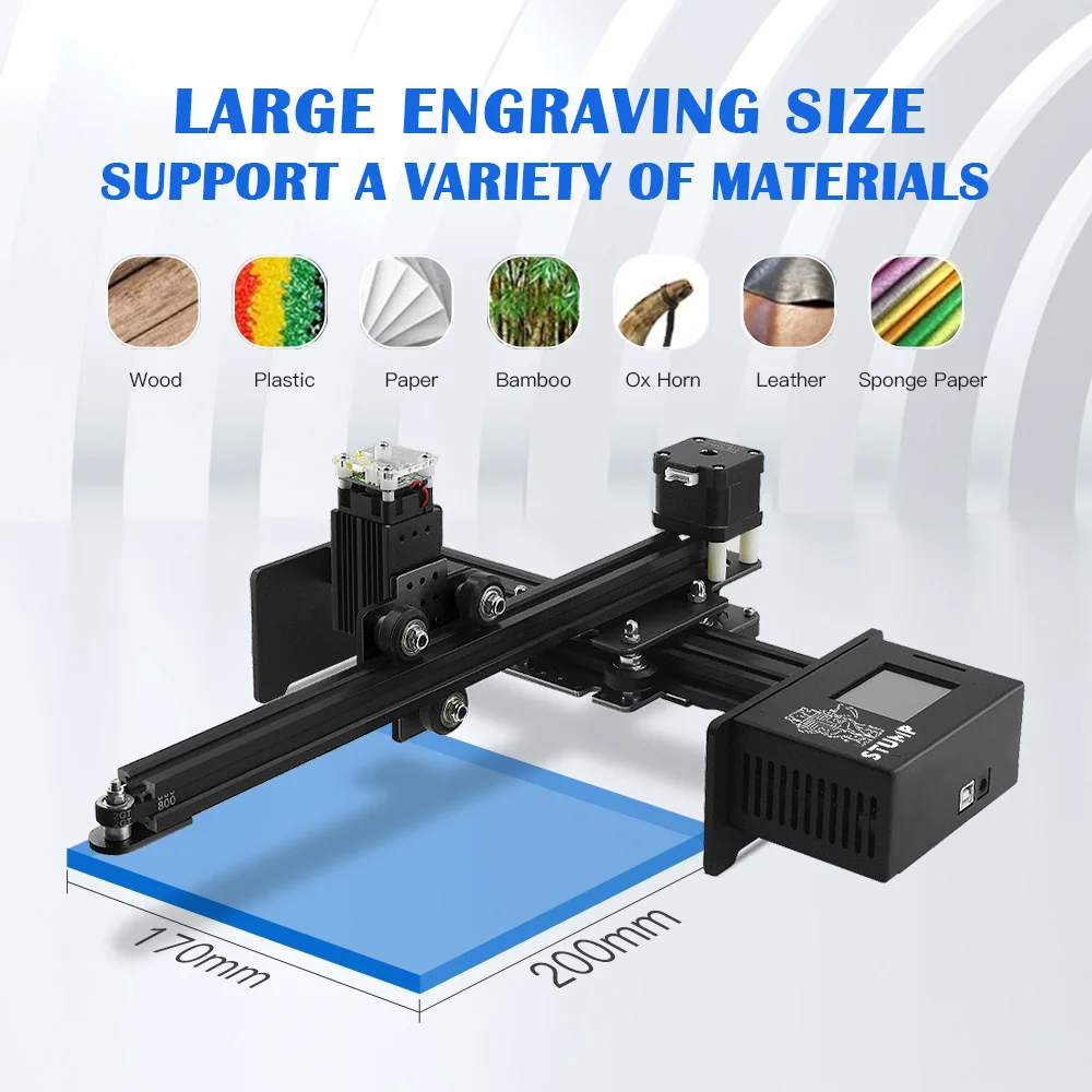 Stump CNC 7.5W 20W laser engraving machine desktop DIY printer Portable offline use for wood metal leather engraving cutting