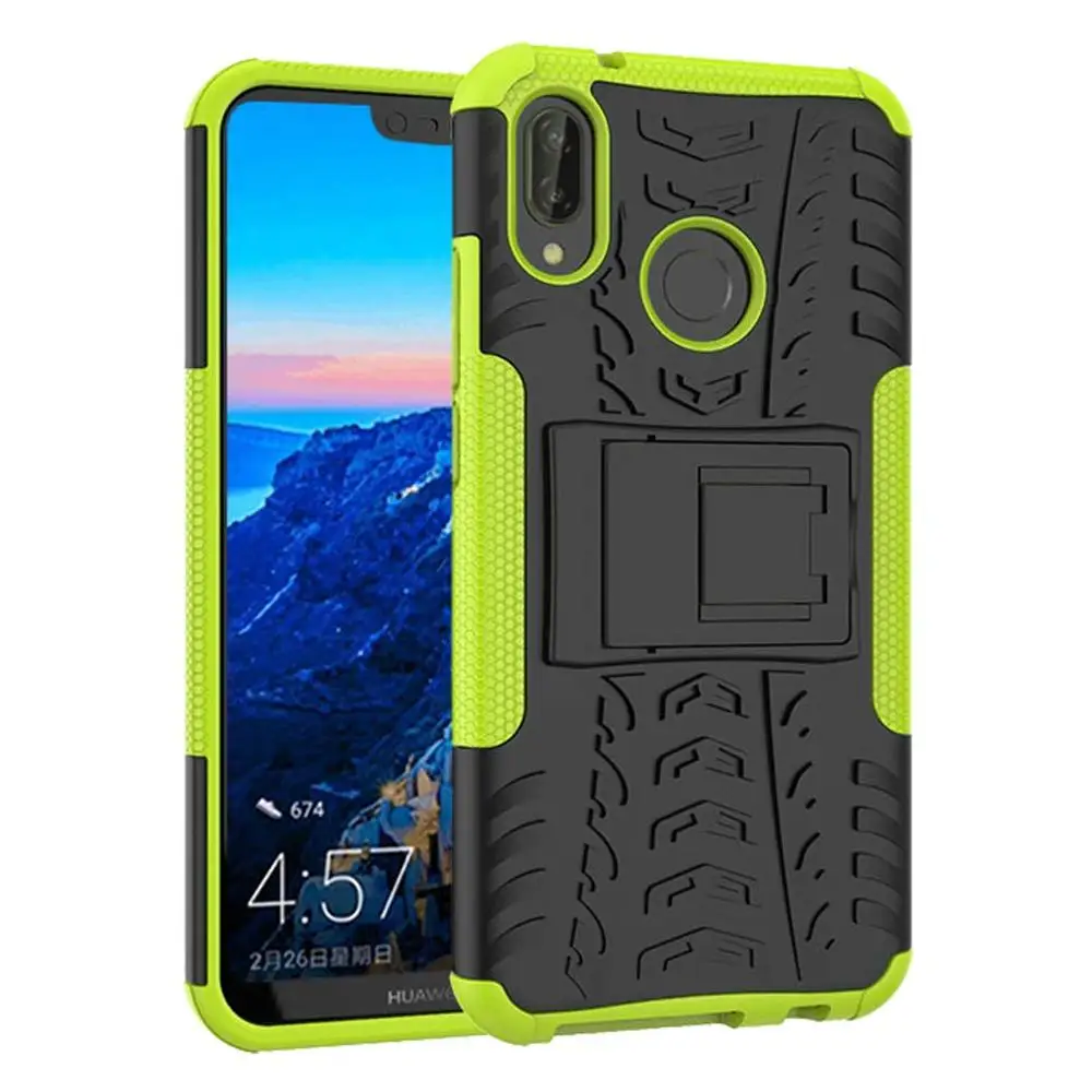 

Huawei P20 Lite Case, Tyre Pattern Design Heavy Duty Tough Armor Extreme Protection Case with Kickstand Shock Absorbing Detachab