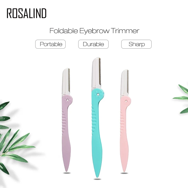 

ROSALIND 3pcs Eyebrow Trimmer Face Razor Eyebrow Portable Blades Shaver Knife Hair Remover Set Makeup Eyebrow Profiler Tools