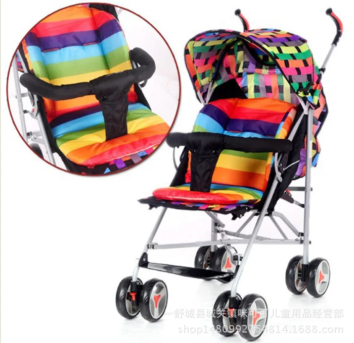 Уход за ребенком подушка для сиденья кошечка коляска автомобиль Радуга Красочный мягкий матрас новорожденный карета тройной толстый коврик толстой коврик