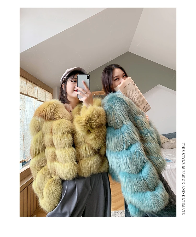 ZDFURS* Новая женская теплая шуба из натурального Лисьего меха короткая зимняя меховая куртка верхняя одежда из натурального меха голубой лисы пальто для женщин Горячая Акция