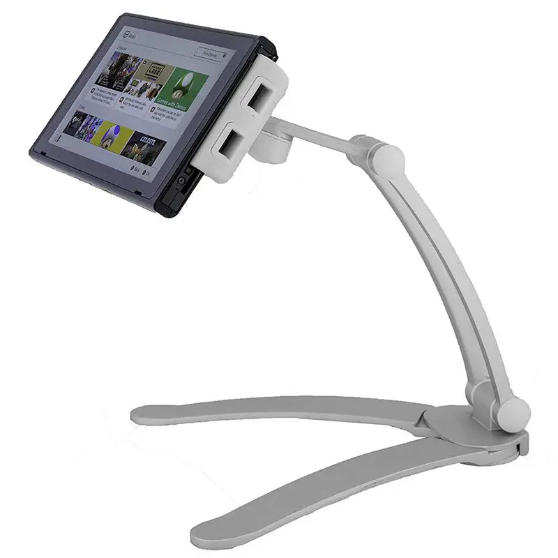  2-in-1 Kitchen Desktop Tablet Stand Wall Mount iPad Holder with Stylus for 4-10.5 Inch Tablets/iPad