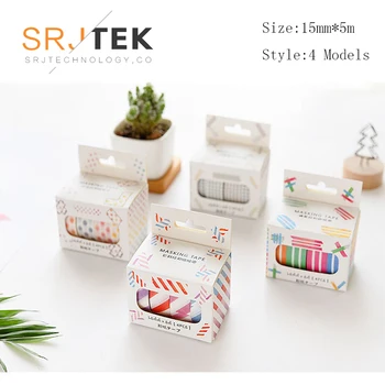 

4 Sets Stripe Washi Tape Japanese Paper DIY Planner Masking Tape Adhesive Tapes Stickers Decorative Stationery Tapes Photo Ablum