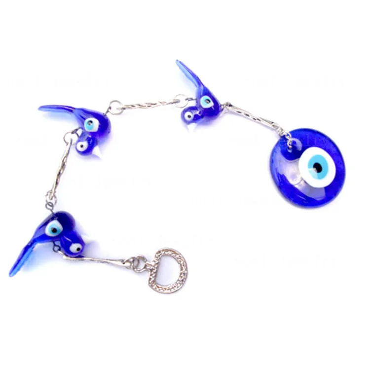 

Evil Eye Bracelet with three swallow blue eyes