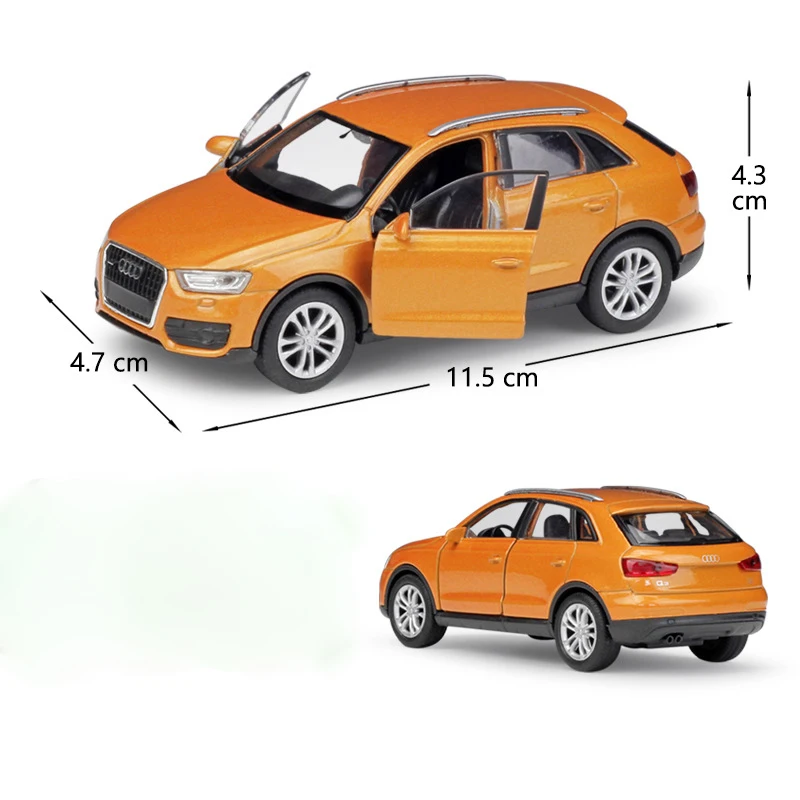 WELLY 1:36 настоящая металлическая модель игрушечного автомобиля Audi Q3 SUV классическое литое под давлением Литье под давлением транспортное средство оттягивающие назад Машинки Игрушки Коллекция для детей подарок