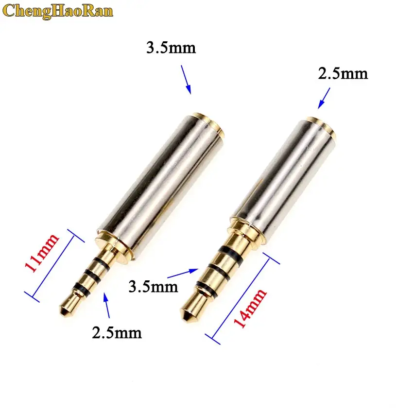 

ChengHaoRan 2.5 mm Male to 3.5 mm Female 4 Pole Audio Stereo Adapter Plug Converter Headphone Jack for Cable