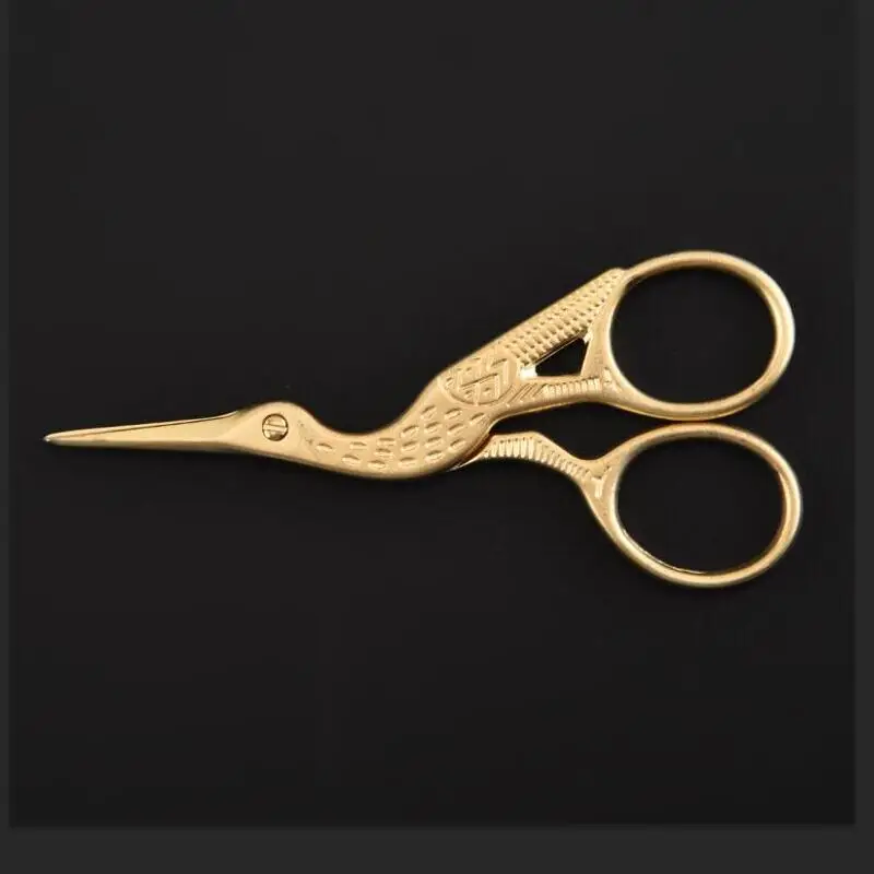 1Pcs/Lot Durable Stainless Steel Vintage Classic Embroidery Scissors Art Stork Crane Bird Scissors Cutters Styling Tools
