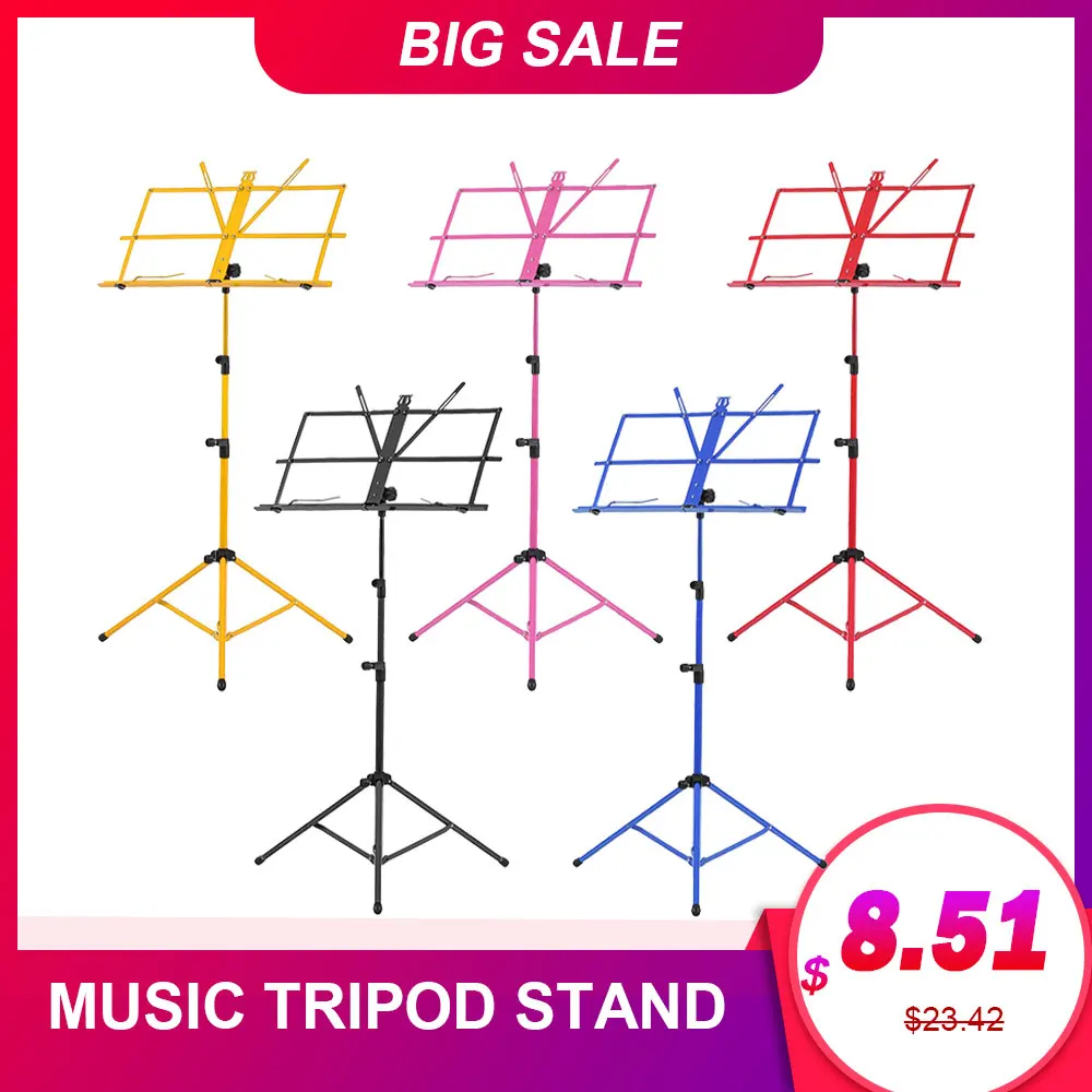 

Foldable Sheet Music Tripod Stand Holder Lightweight with Water-resistant Carry Bag for Violin Piano Guitar Music rack