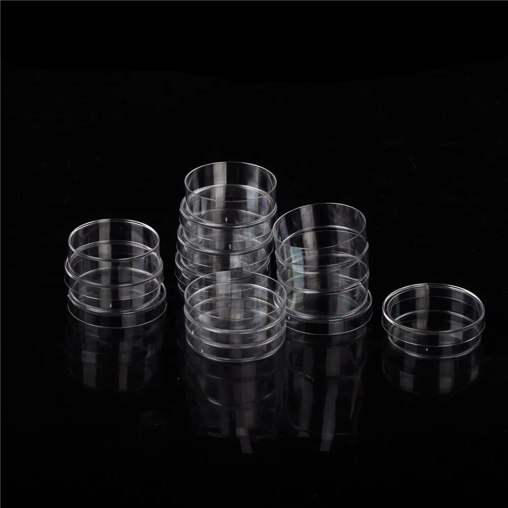 Струйные лабораторные принадлежности 10 шт. практичные стерильные чашки Петри с крышками для лабораторная пластина бактериальные дрожжи химический инструмент лабораторная поставка