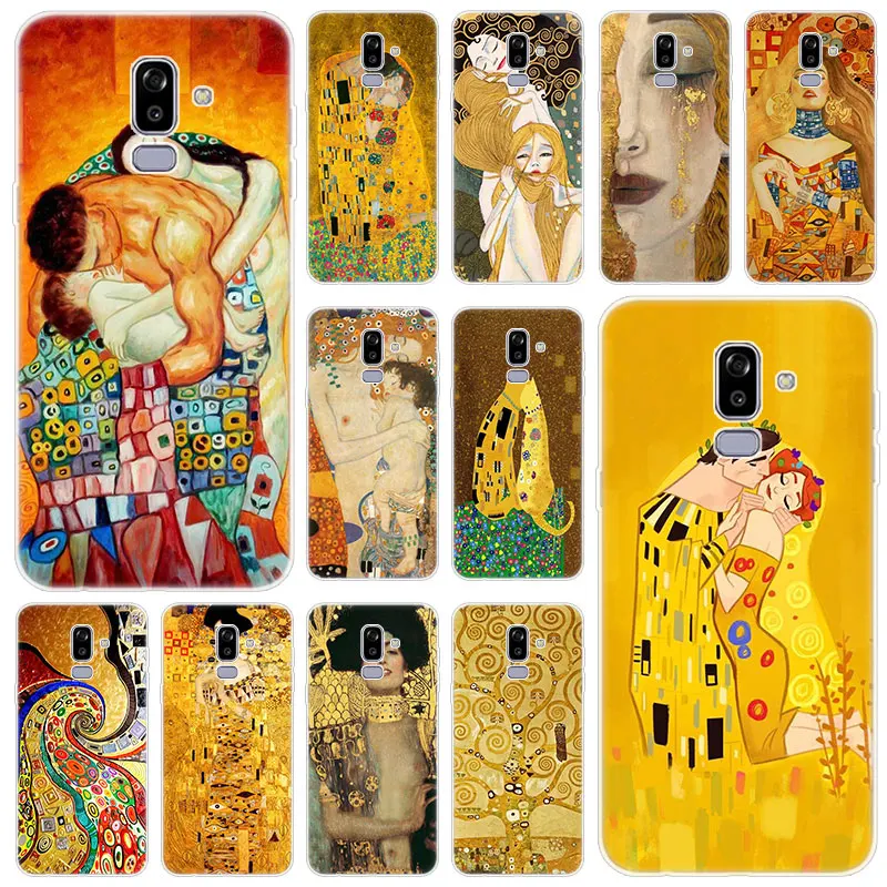 Hot Kiss by Gustav Klimt Silicone Case for Samsung Galaxy J2 Pro J4 Plus J6 J7 Prime J8 2018 Core J3 2016 J5 2017 EU Cover | Мобильные