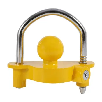 

Universal High Security Hitch Lock Caravan Trailer Coupling Tow Ball Lock Yellow 50mm Durable Safety