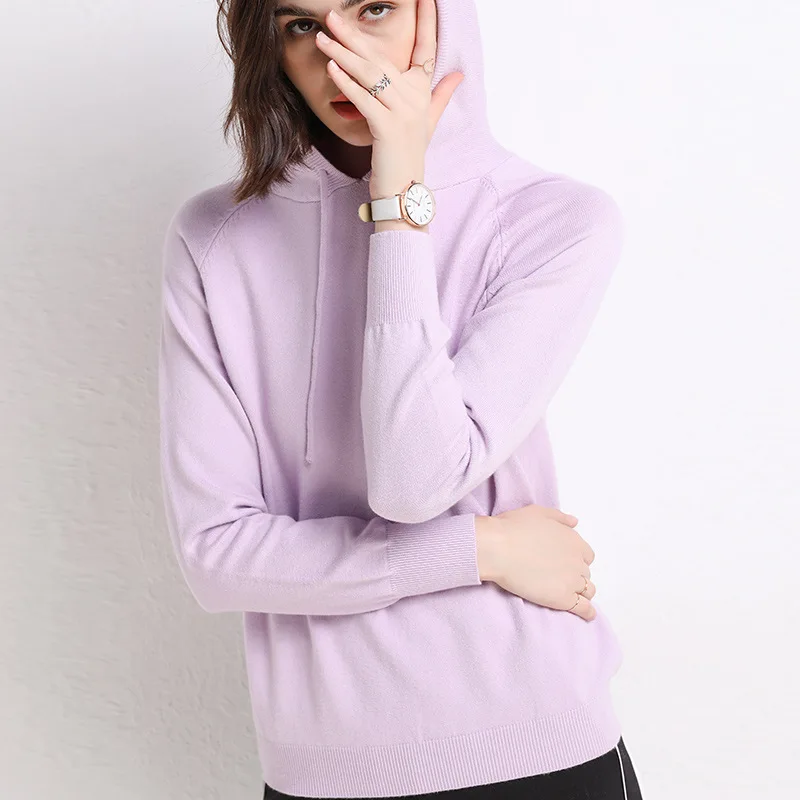 Fashion Spring Autumn Women Hoodies 2021 New Solid Sweatshirts Long Sleeve Hooded Hoodie Loose Lady Casual Knitted Pullovers dream hoodie Hoodies & Sweatshirts