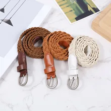 Ladies Retro Belt Twist Woven Belt Korean Dress Decorative Belt Pants Pin Buckle Belt