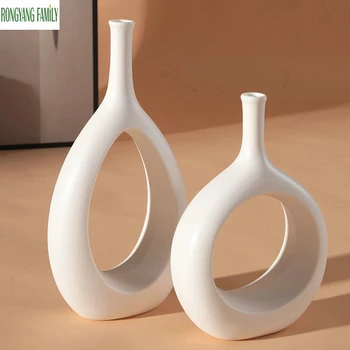 

Nordic Creative Art Vase Office Home Living Room TV Cabinet Vase Simple Ceramics Desktop Flowerpot Wedding Decor Flower Bottle