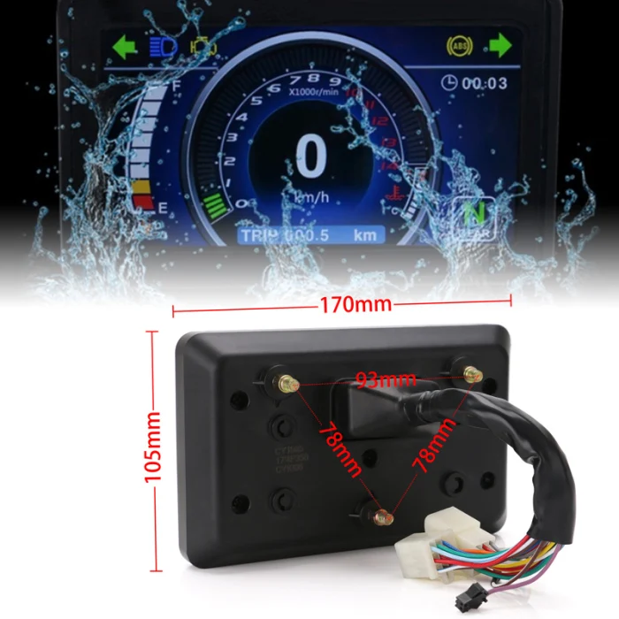 Мотоцикл ЖК-экран спидометр цифровой Водонепроницаемый Многофункциональный одометр F-Best
