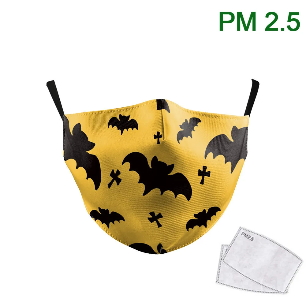 

Halloween Bat Print Kids Mask Reusable PM 2.5 Protective Dust Mask Children Washable Fabric Masks Outdoor Mouth-Muffle