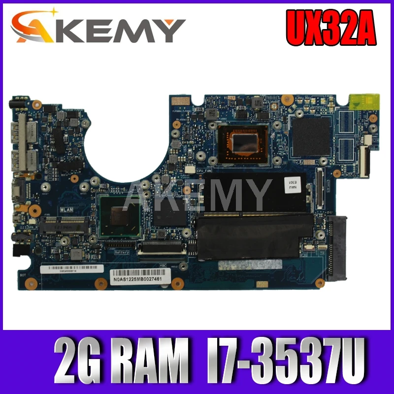 SAMXINNO For ASUS UX32A Laotop Mainboard UX32VD UX32V  UX32A 90R-NYOMB1900Y Motherboard with  2G RAM  I7-3537U  24G SSD