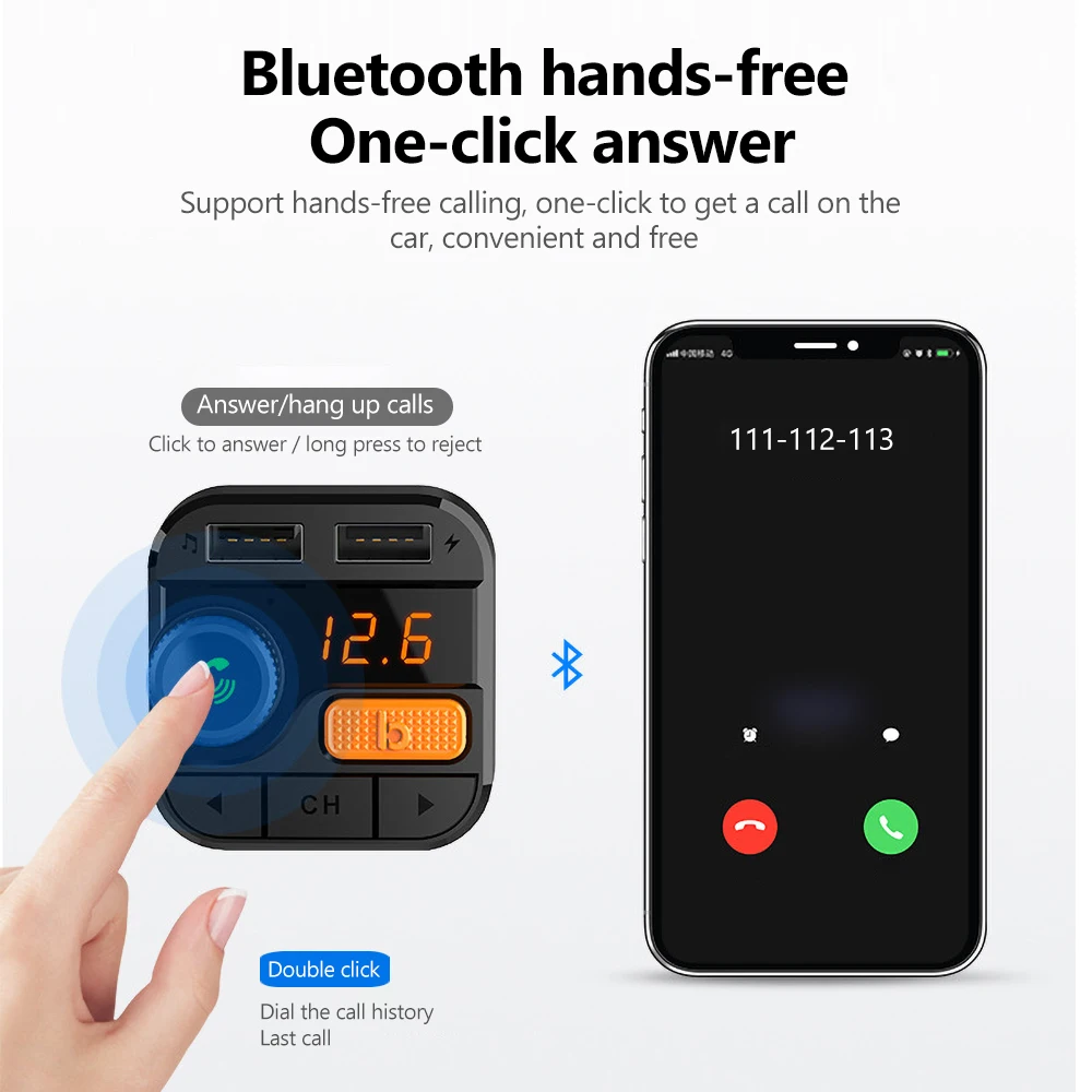 Meeker беспроводной 5,0 автомобильный fm-передатчик 3.4A Bluetooth телефон автомобильная зарядка Поддержка TF карта/U диск Воспроизведение MP3 плеер