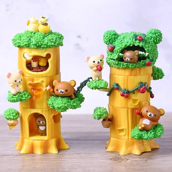 

Rilakkuma Tree Stump Korirakkuma Kiiroitori Forest Series Mini PVC Figure Collection Toys Dolls 6pcs/set