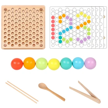 

Wood Multi-Function Bead Puzzle Game Kids Educational Toy Clip Beads Wooden Toys for Children Learning