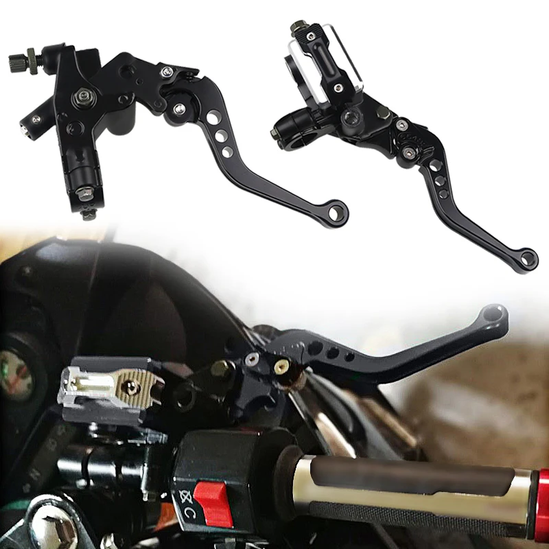 

7/8 Inch 22cm Motorcycle Master Brake Cylinder Universal Hydraulic Clutch Lever With Adjustable Levers Fluid Reservoir Motorbike