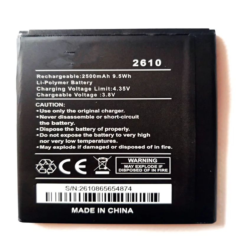 Batteria Per Cellulare Da 2600Mah Per Batteria Wiko 2610 Con Supporto Per Telefono