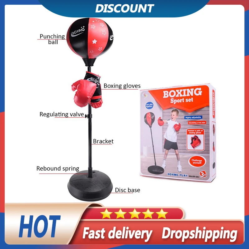 Adjustable Fitness Boxing Punch Pear Speed Ball Relaxed Boxing Bag Speed Bag For Kids Kids + Glove + Pump Base Poles