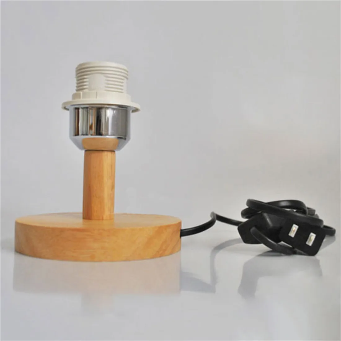 Circular Solid Wooden Base Holder With Cord On Off Switch For Table Lamp Plug In E27 Lamp Bedside Lamp Holder For Home Lighting lamp holder,lamp bulb holder,lamp base,led lamp base
