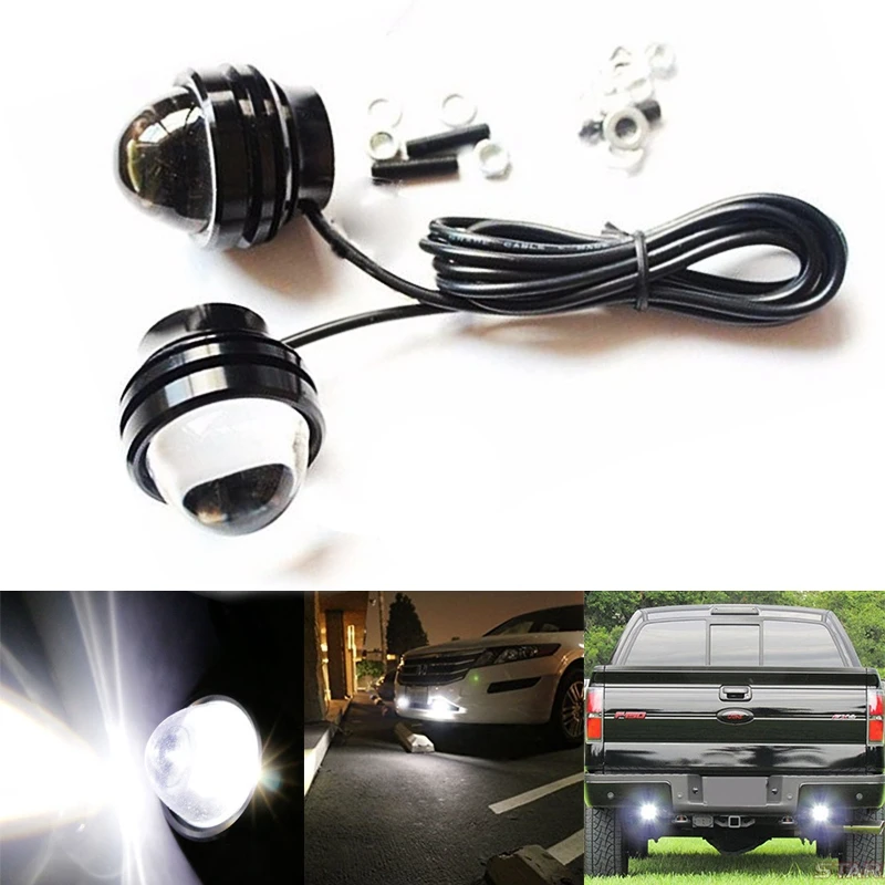 

2X12V White Fish Eye DRL CREE LED Fog Light Daytime Running Light LED Bulb