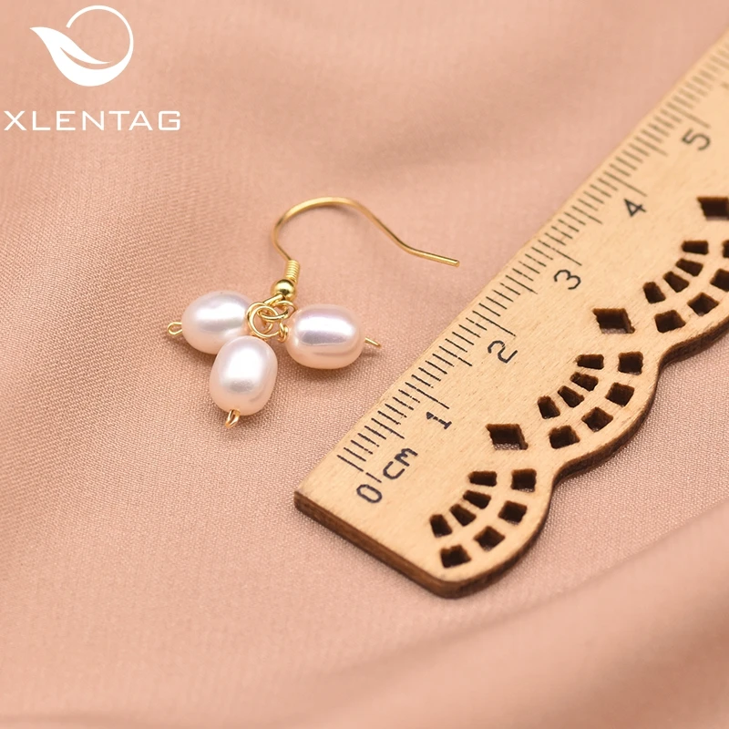 Серьги XlentAg с пресноводным жемчугом серьги капли для женщин минималистичные 925s