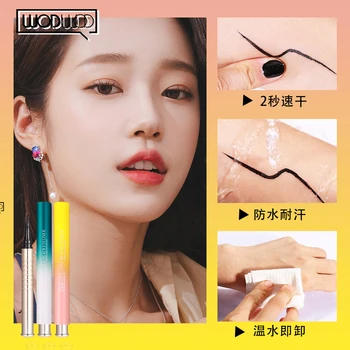 

Wodwod smooth eyeliner pencil blue yellow grandient color handle sponge brush tips long lasting waterpoof liquid eyeliner AC138