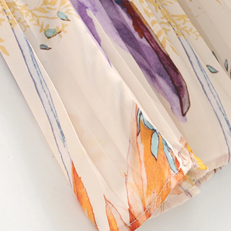 Летняя и осенняя Женская длинная юбка Женская плиссированная элегантная длинная юбка винтажная юбка длиной до щиколотки с эластичной талией с высокой талией