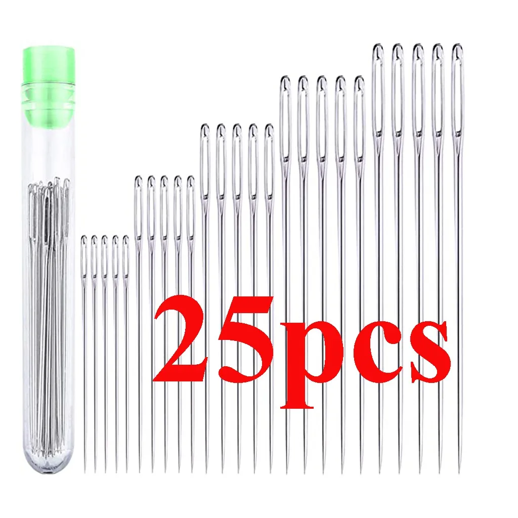 25PCS Bodkin Sewing Machine Needles Stainless Steel Household Needles Embroidery Tool DIY Accessories 1.6/1.8/2/2.2/2.4 Inch