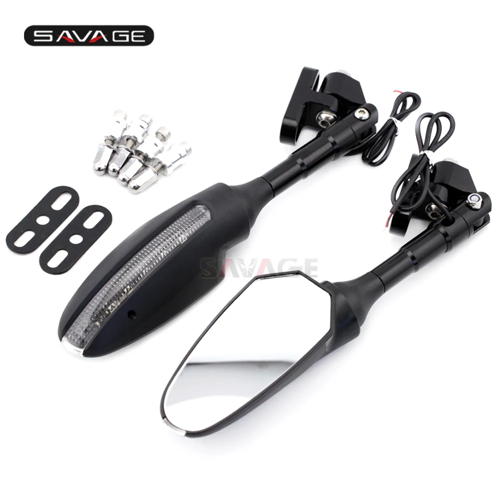 Rearview Mirrors LED Turn Signal For BMW K1200S 2005-2007/ K1300S 2009-2015 Motorcycle Accessories Adjustable Side Rear View