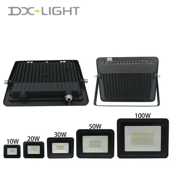 야외 스포트라이트 LED 투광 조명, 110V/220V, 10W 20W 30W 50W 100W 벽 램프 IP68 방수 정원 조명