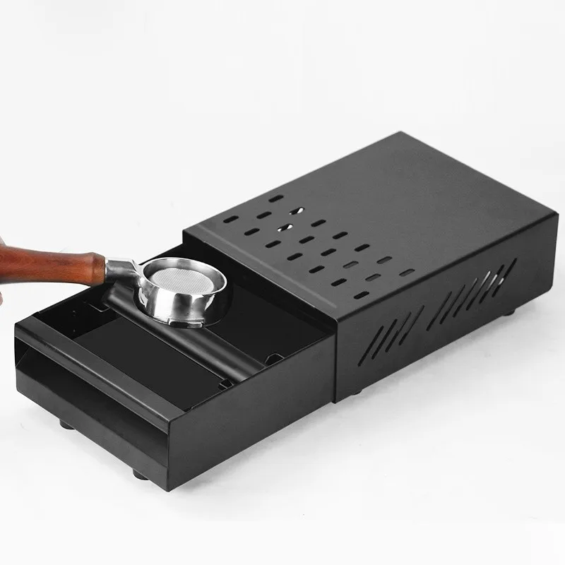 

Coffee Tampers Powder Box Drawer Type Stainless Steel Coffee Ground Knock Container Bucket Box With Rod Kitchen Coffee Bar Tools