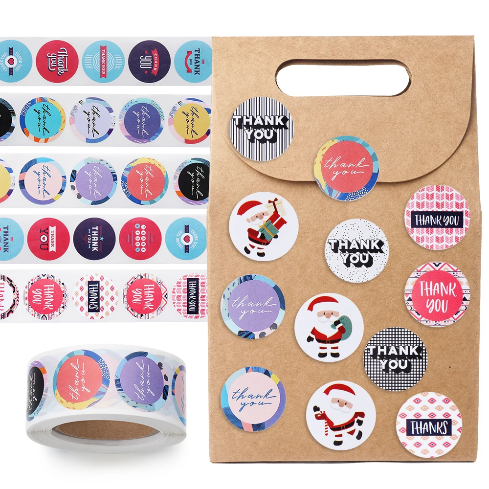 Новые творческие 500 шт. новый рулон пакет Стикеры подарок на Рождество для детей