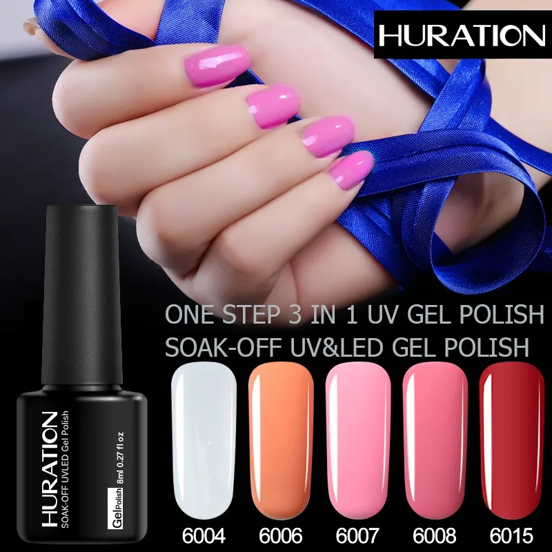 

Huraiton New Design Nail Polish Manicure One Step Gel Polish Soak Enamel UV Gel Polish Three In One Step Varnish Nail Polish