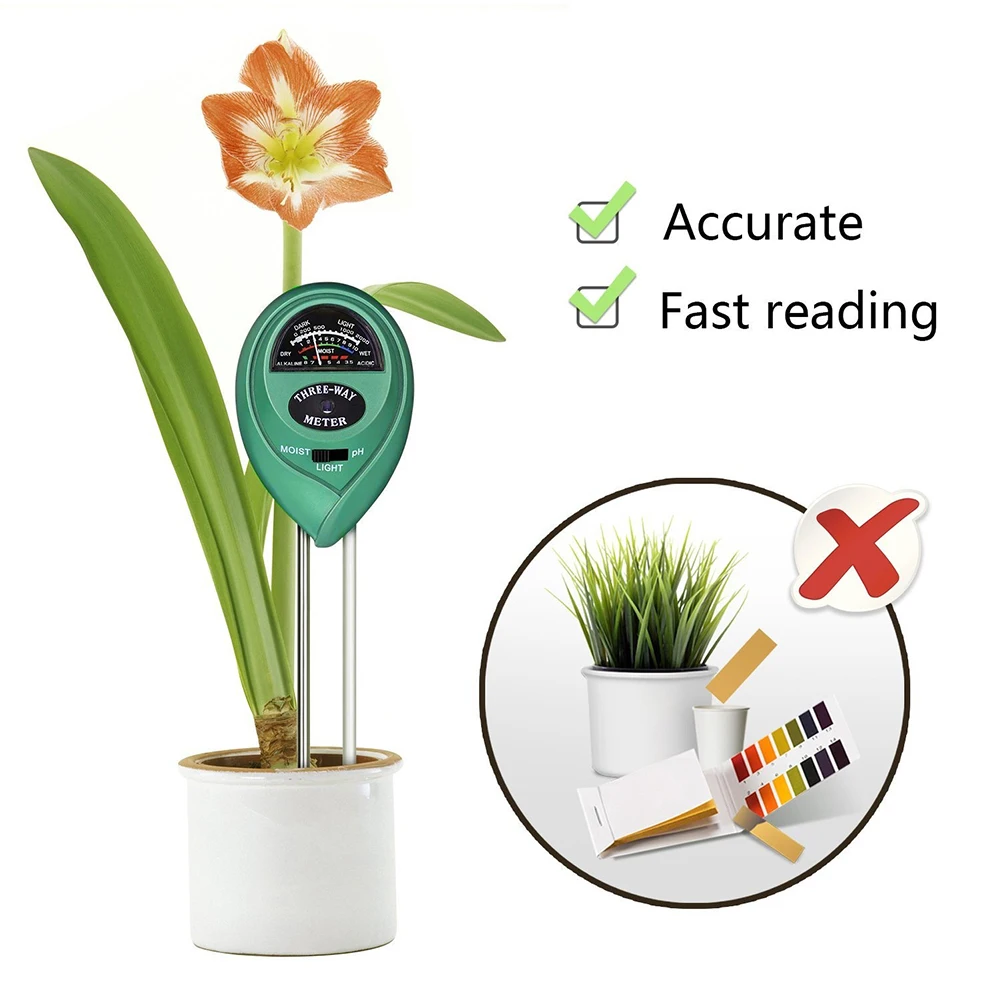 

3-in-1 Soil Tester Kit Moisture Light PH Meter Gardening Tool for Flower Plant Hot