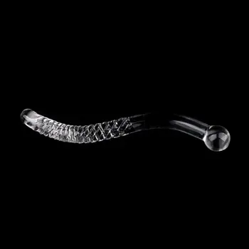 Big Long Double Bead Crystal Glass Dildo Fake Penis Anal Butt Plug Vagina Clit Stimulator Female Gay Masturbation Sex Toys 5