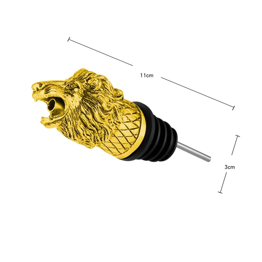 gold lion Цинковый сплав Олень голова быка пластиковая винная выливной носик уникальные пробки для винных бутылок аэраторы для вина инструменты для шампанского винного бара - Цвет: gold lion