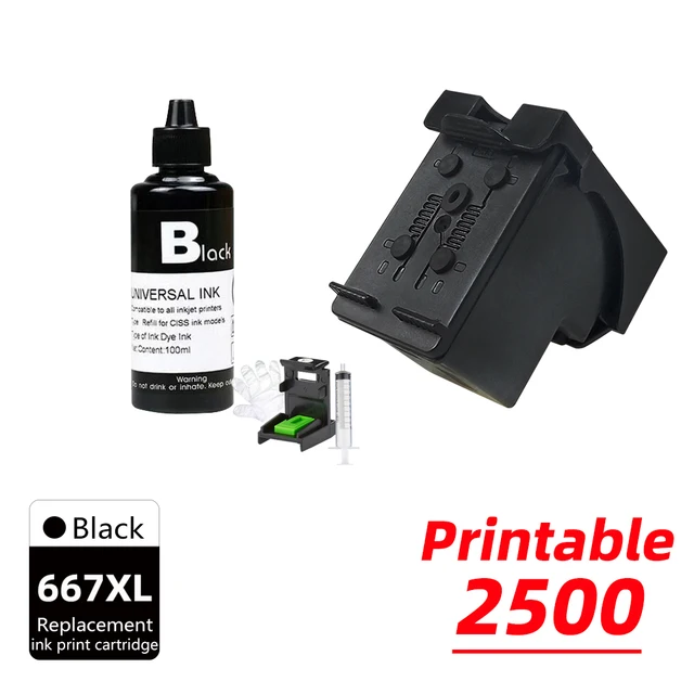 Kartrid Tinta Kapasitas 667 XL Lebih Besar Kompatibel untuk Printer HP  667XL Deskjet Plus Ink Advantage 1275 2374 2375 2376 2775 2776|Cartidge  Tinta| - AliExpress