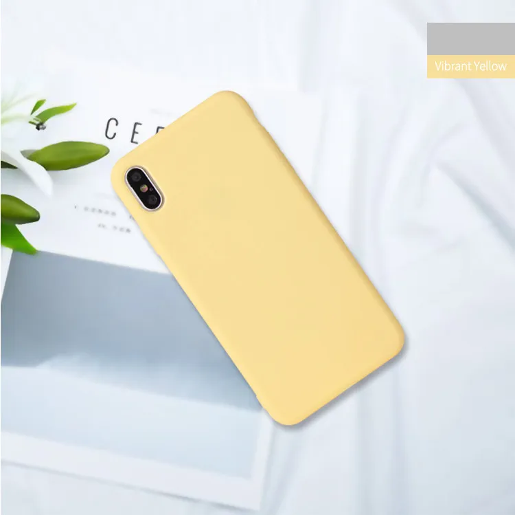 Однотонный силиконовый чехол для iPhone XS 11 Pro Max XR XS Max X 6 6S 7 8 Plus, мягкий ТПУ чехол USLION, карамельный цвет, чехол для телефона - Цвет: Цвет: желтый