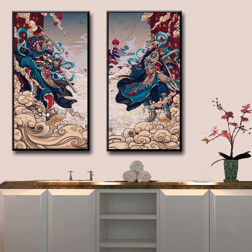 

Creative Mythological Figures Of Ancient China Canvas Painting Wall Art Print For Living Room Home Decor cuadros