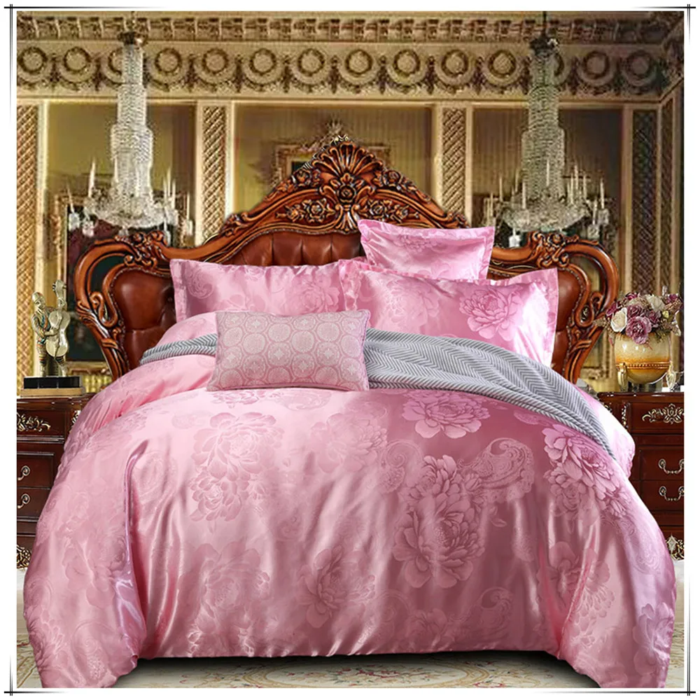 Sisher роскошный комплект постельного белья из 4 предметов, двуспальный размер, жаккардовый пододеяльник, наборы, один король, свадебное постельное белье, плоский лист, Европейское одеяло с цветочным рисунком