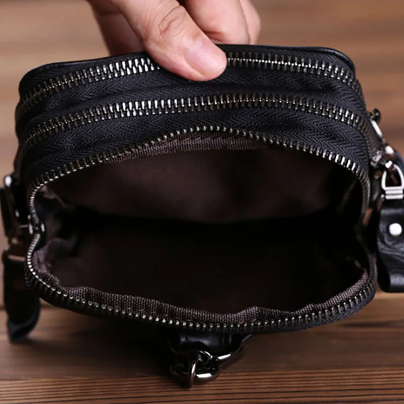 US $42.22 Aetoo Mens Slantbag Bag Mens Mini Shoulder Bag Head Leather MultiFunction Mobile Phone Bag