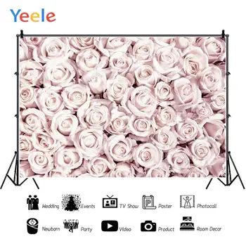 

Yeele Wedding Pink Flower Wall Ceremony Photophone Photography Backdrops Personalized Photographic Backgrounds For Photo Studio